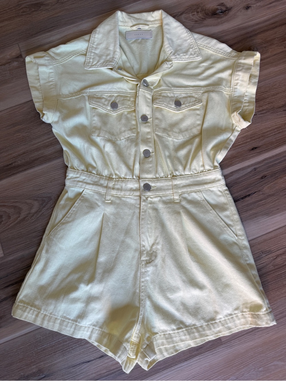 Blanc NYC Yellow Denim Romper Sz S